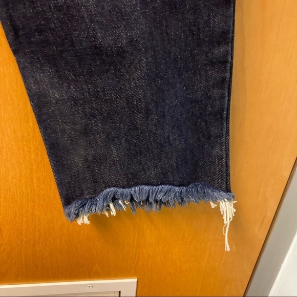 CARMAR Sz 26 High Rise Dark Wash  Raw Distressed Hem Button Fly Ankle Jeans - Picture 8 of 11